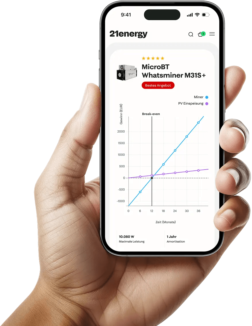 New PV calculator from 21energy shows how much more Bitcoin yields compared to feed-in tariffs - 21energy