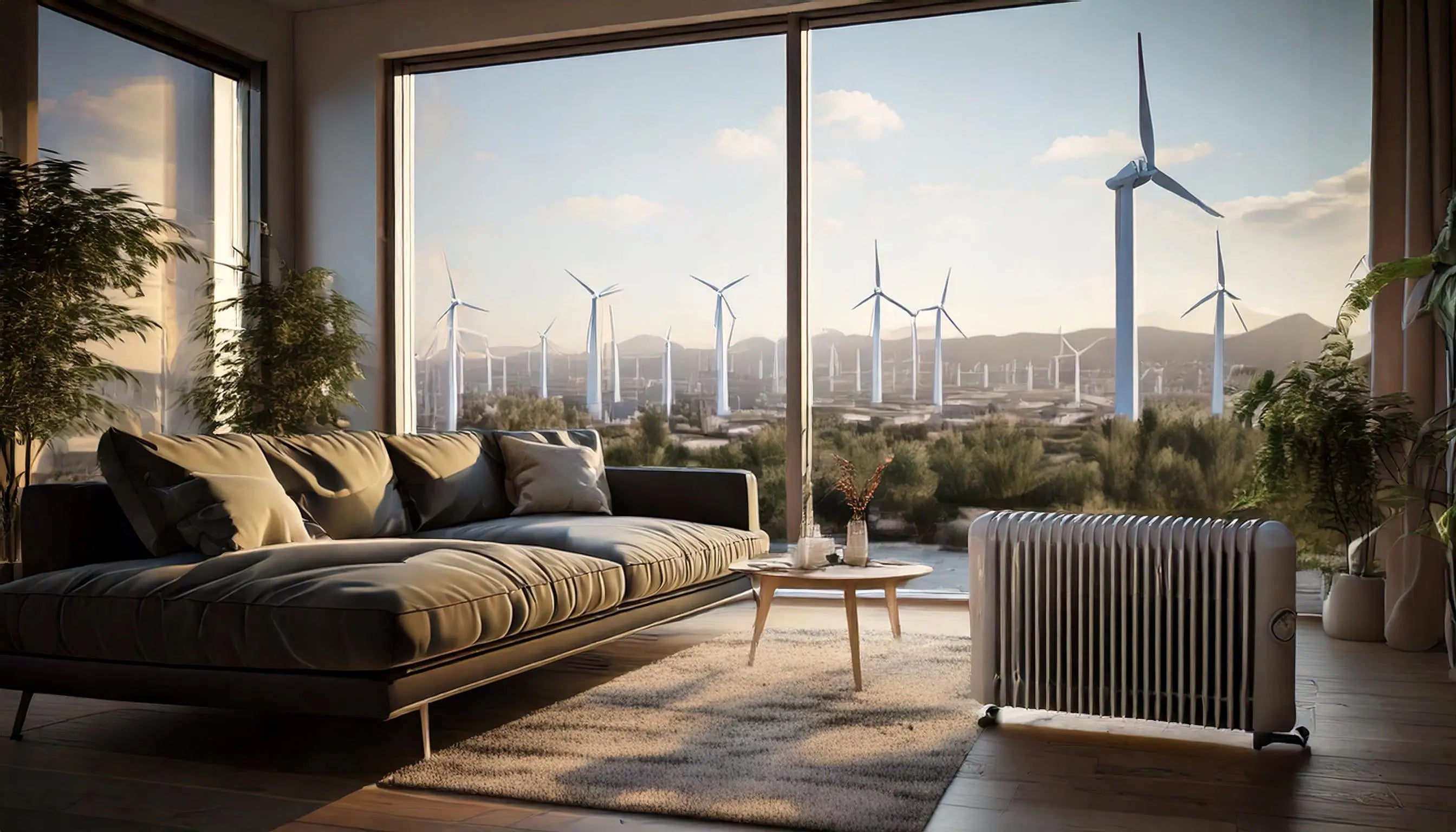 Moderner Raum mit Elektroheizung