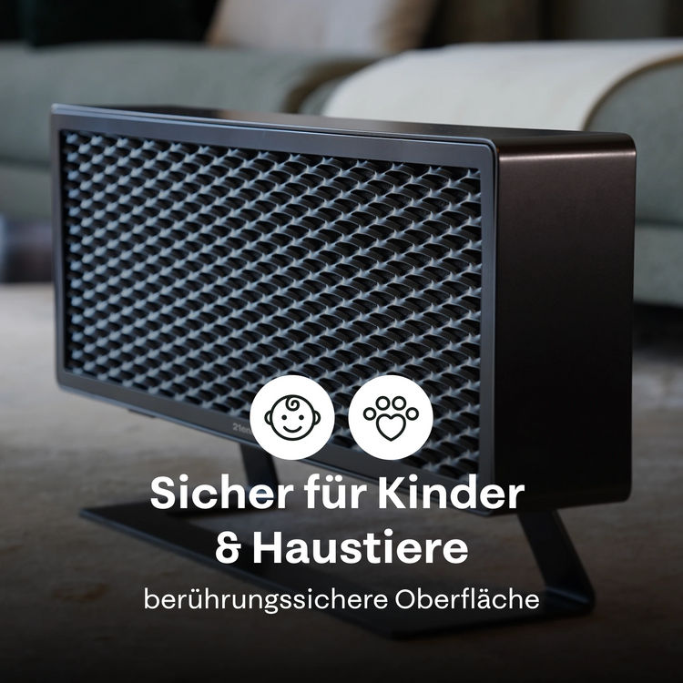 Ofen-2-Gerät mit strukturierter Oberfläche vor verschwommenem Hintergrund (sicher für Kinder und Haustiere)