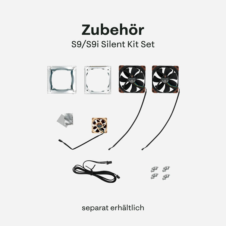 Bitmain Antminer S9/S9i Silent Kit Zubehörset mit Lüftern, Halterungen, Kabeln und Schrauben – 21Energy