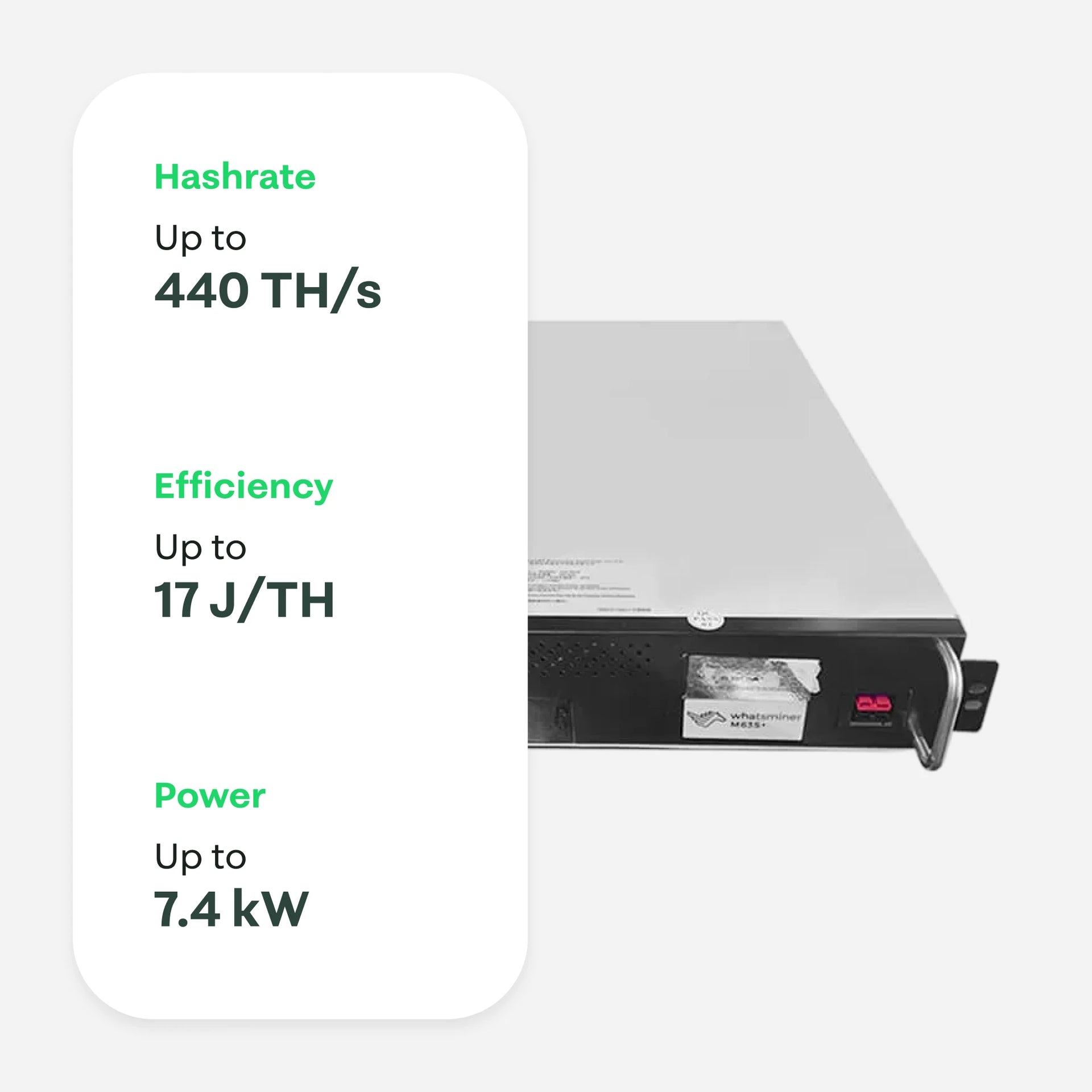 MicroBT Whatsminer M63S+ 440 TH